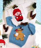 Christmas Jumpers 2 styles - Santa & Reindeer Knitting Pattern -DK 8ply (Light Worsted weight) Download PDF -20 -38-  Childs- Adults sizes