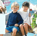 Boys Guernsey style sweater pattern in cotton DK- 8ply Light worsted wool fits chest 26-32" Download PDF Knitting Pattern