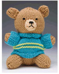 Easy Beginner cute Little Teddy Bear toy with Sweater- 7"- Worsted Aran 10 ply Wool - Knitting Pattern PDF KNITTING Pattern