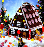 Crochet Gingerbread House- Christmas Crochet- Seasonal-Novelty- Crochet Pattern-4 ply, measures around 30cm download PDF