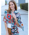 Womans Crochet Granny Squares Boho Shawl ~ Aran worsted 10 Ply Wool Knitting Crochet Pattern pdf Download