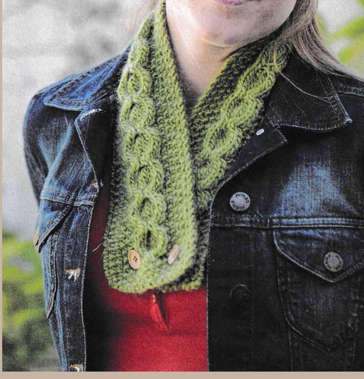 Easy Beginner Woman's Cross Over button close Neck warmer  -Chunky- Bulky 12 ply Knitting Pattern PDF Instant download