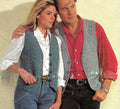 Woman's Man's Textured Waistcoats-V neck- with pockets DK- 8 Ply Light  worsted yarn - 30" - 46"Chest  Knitting Pattern PDF Instant download
