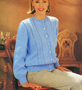 Womens 4 ply Cardigan Patterned front round neck design- 30 - 40" Knitted in  4 Ply Fingering pdf download Knitting Pattern