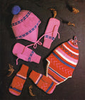 Boys- Girls Peruvian Hats & Mitts - gloves - 2 hat and glove styles to knit in DK 8ply Light worsted wool knitting pattern download PDF