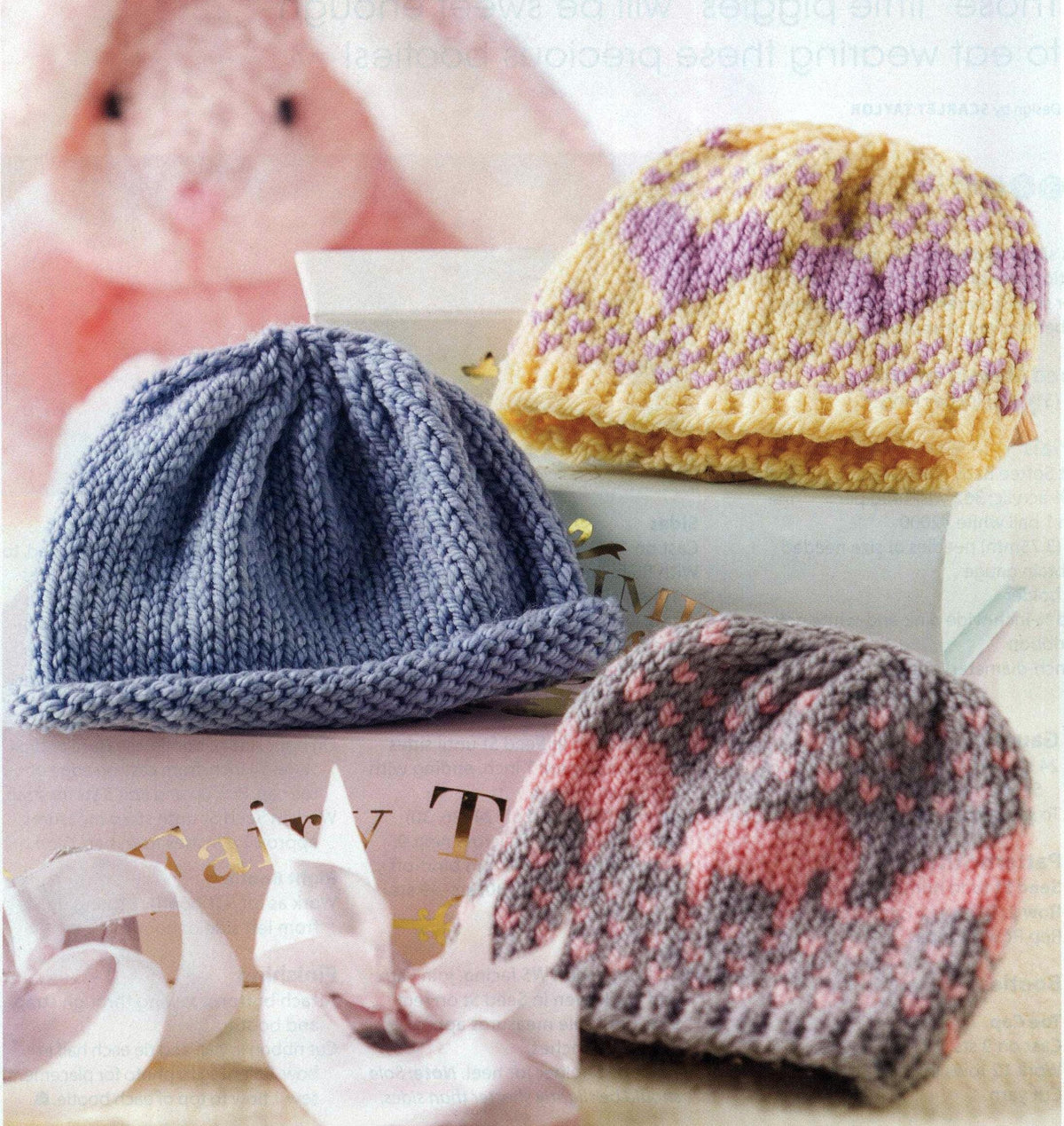 Premature Preemie Newborn Baby Hats 3 Designs ~ Worsted- Aran  10 ply wool Knitting Pattern PDF Instant download