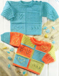 Baby Toddler Patchwork Sweater Jumper Round Neck Button Shoulder 16" - 26" DK 8 Ply Light Worsted Knitting Pattern PDF Instant download