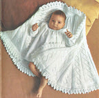 Vintage  semi Circular Baby Shawl - Blanket Knitting Pattern-Baby quick knit yarn PDF Instant download PDF-Vintage knitting, see description