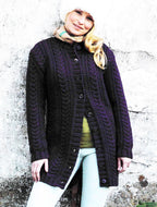 Woman's Long Line Cable Jacket- Long Cardigan- Chunky-12 Ply Bulky Cardigan ~ Quick Knit- fits 32 - 42"