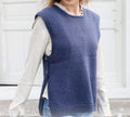 Womens Easy Beginner Round Neck Sleeveless Slipover Sweater Vest- Button side in DK 8 Ply Light Worsted Wool Knitting Pattern PDF download