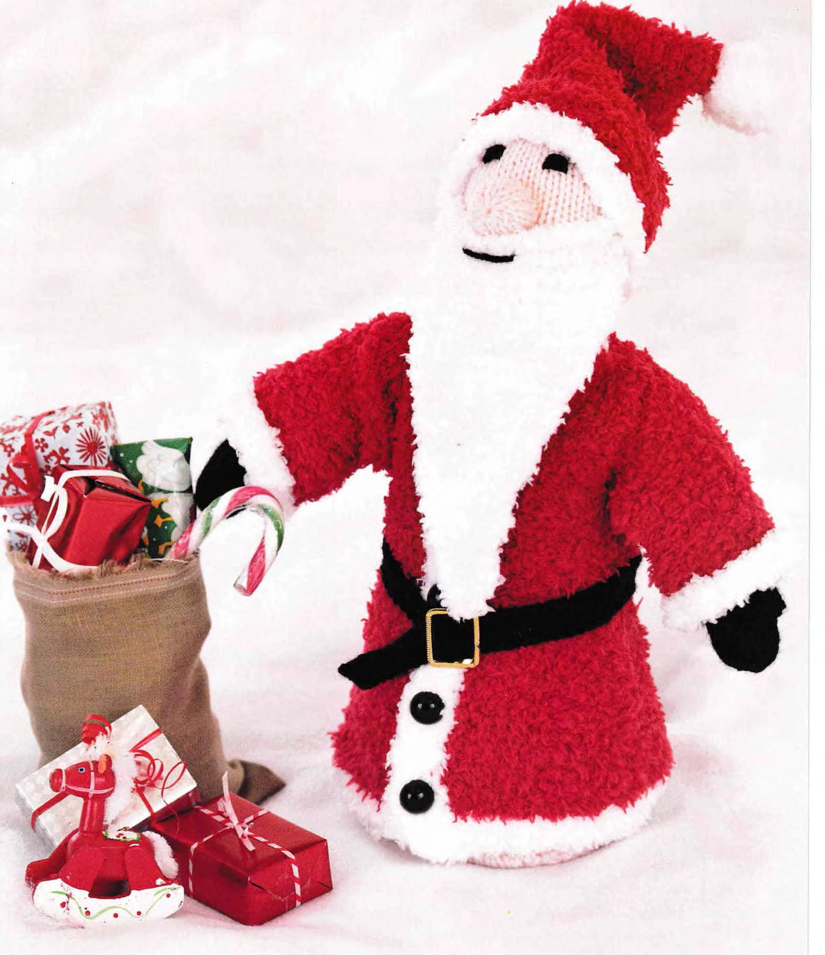 Christmas Cone shaped Santa- Knitting pattern-32 cm when  Knitting pattern DK 8ply Light worsted Download PDF