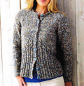 Woman's Rib- Cable &Cable Long sleeved Round neck cardigan in Chunky Bulky Yarn- fits 32" -54" larger sizes Knitting pattern Download PDF