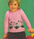 Childs Bunny Rabbit Sweater- with pom pom tail- DK- 8ply Light worsted wool-chest 18" - 24"- Knitting pattern Download- No Charts- PDF
