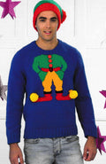 Mans  Elf Christmas Sweater-Jumper 38"-48"Sweater in DK- 8 ply Light worsted wool Knitting Pattern PDF  download