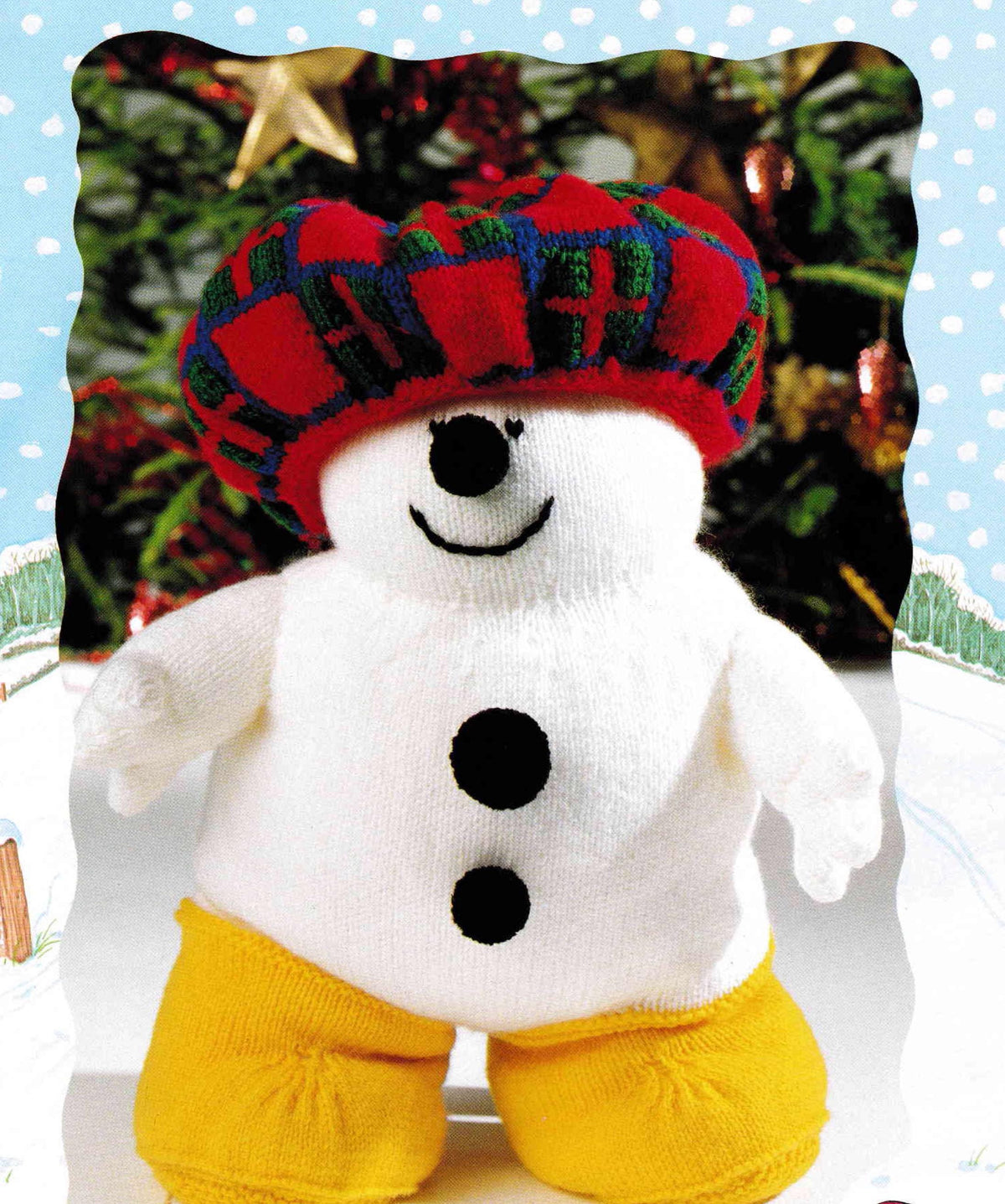 Christmas snowman Knitted Toy  & Hat Height 46cm 18" In Dk 8ply Light worsted- Knitting pattern download PDF- Festive knit