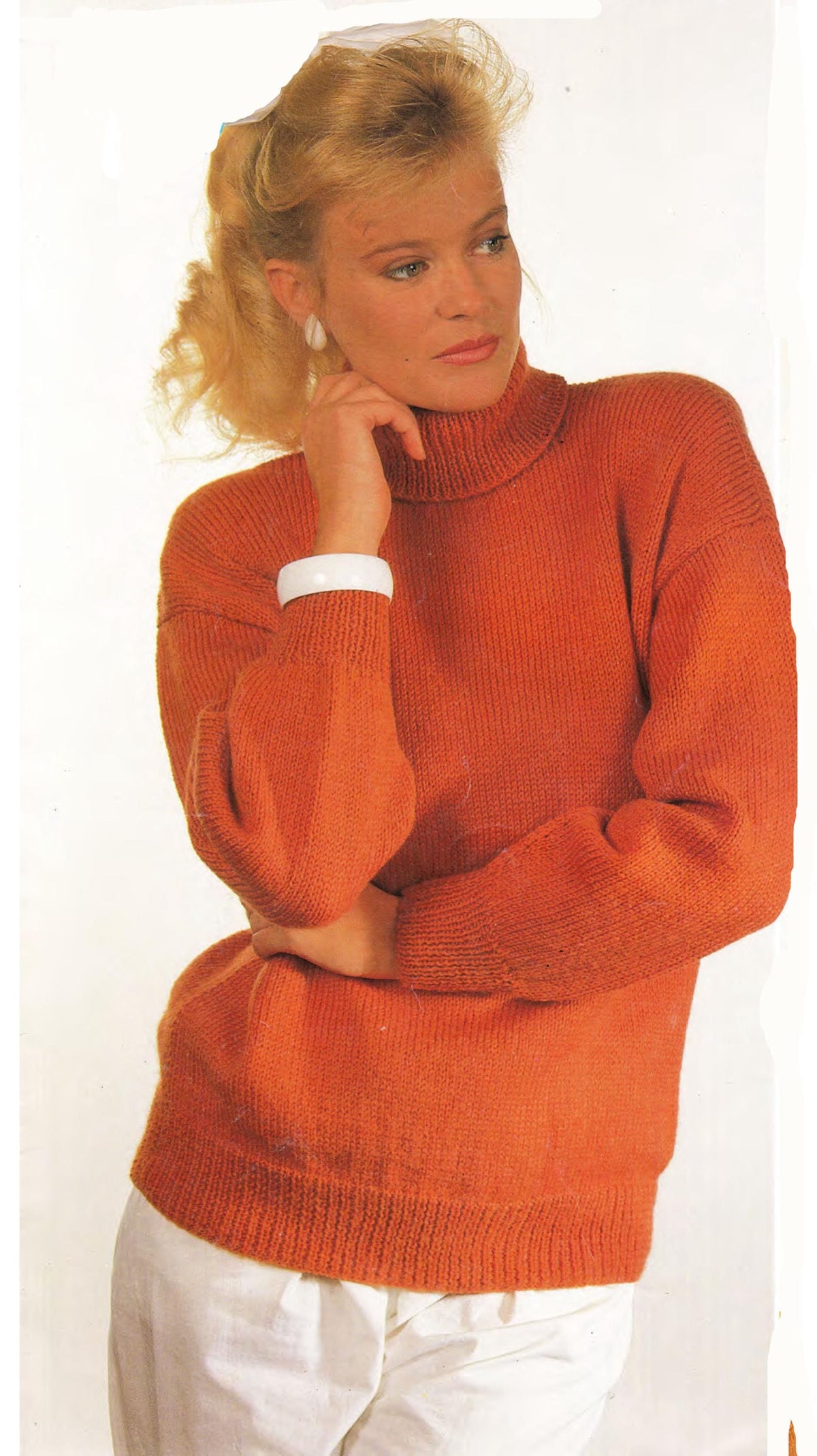 Woman's Easy Knit Classic Sweaters Choice of 5 necklines  Knitting Pattern DK 8 Ply Light worsted 30-40" Download PDF- Vintage knitting
