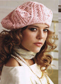 Woman's Lacey Beret Hat   ~ Aran 10Ply Worsted Wool Knitting Pattern PDF Instant download Circumference 20" Diameter 12" Cute Knit