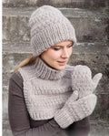 Woman's Hat  Neck warmer & Mitts in Super Chunky Yarn - Fits S-M and M-l Knitting Pattern PDF  download- Winter Knitting super bulky Yarn