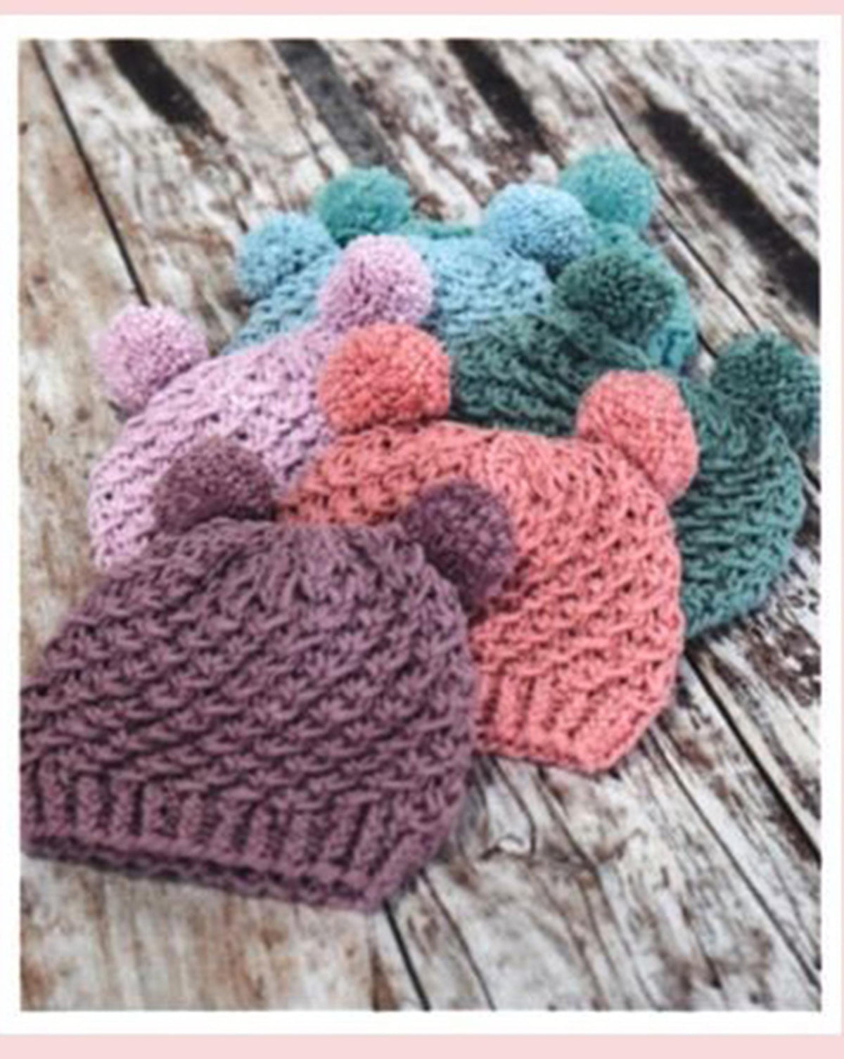Girl's Double pom pom Hat Fits 50-54 cm heads- Knitted in Super Chunky - Super Bulky wool- Knitting pattern download PDF- quick knit