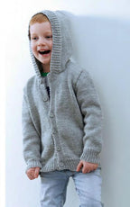 Easy Hooded Jacket PDF Knitting Pattern- Easy Knit DK 8 ply   Fits 55-75 cm or 2-10 yrs