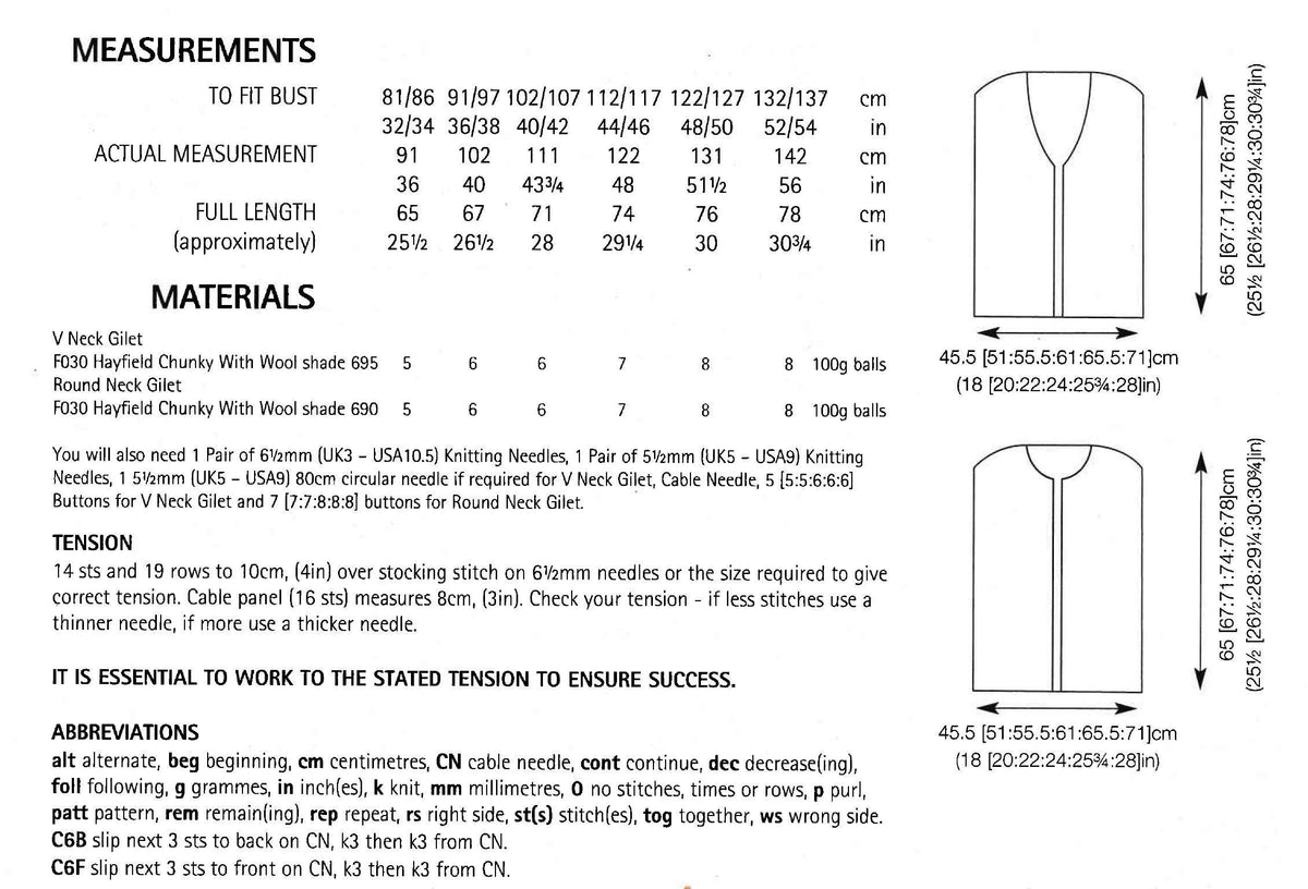 Woman's  Chunky Cable Gilet Waistcoat- Cardigan sleeveless cardigan- Knitting pattern- chest 32 - 54" Download PDF- Larger sizes included