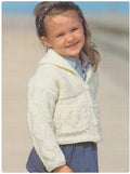 Girl's Sailor Collar Cardigan- Heart pattern & pockets  22" - 30" quick easy knit, aran 10 ply worsted wool Knitting Pattern Download PDF