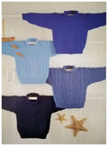 Round Neck, Cable, Baby Children's Aran Sweater 22"-32" ~ Aran 10 Ply Worsted Knitting Pattern
