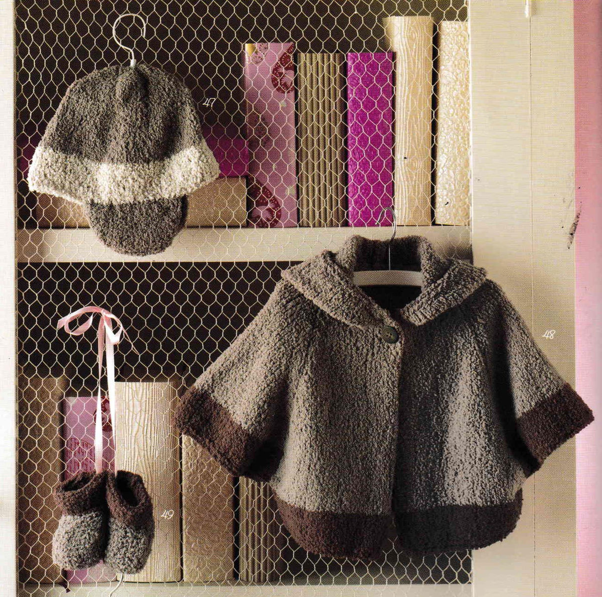 Childs- Toddlers Easy Hooded swing  Coat- Jacket- Matching Boots & Hat- Aran 10 Ply Worsted wool- (3 mths-24 ) knitting pattern Download PDF