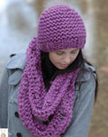 Very Easy Garter Stitch Hat & Cowl Scarf Womens ~  Super Chunky- Super Bulky Wool- Fits Average head Knitting Pattern PDF Instant download