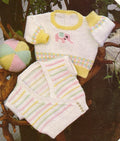Baby Elephant Sweater & cross over sleeveless cardigan in DK (8PLY) Yarn Fits  ( 16" - 20") - Knitting pattern  Download PDF- Unisex