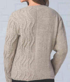 Woman's Asymmetrical Cable sweater & Matching Cowl- Round neck 35" -51.5" chest in  Aran 10 Ply worsted yarn- Knitting pattern PDF