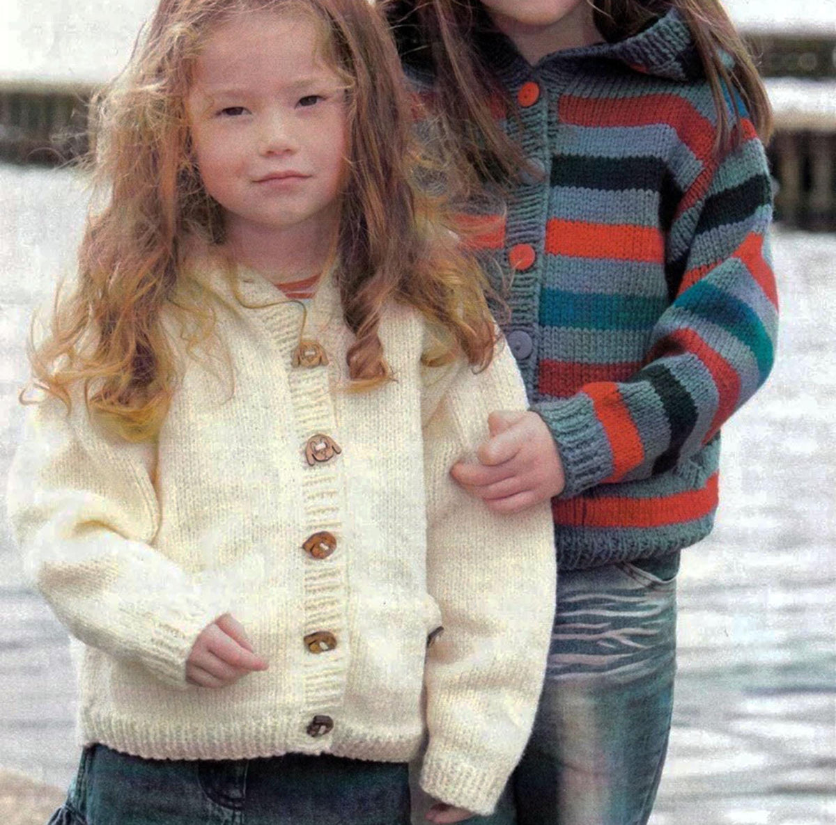 Children's easy  Knit Cardigan & hooded cardigan 16-30" ( Birth- 11 years) Aran 10 ply worsted yarn- Download knitting pattern PDF
