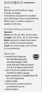 Woman's Asymmetrical Cable sweater & Matching Cowl- Round neck 35" -51.5" chest in  Aran 10 Ply worsted yarn- Knitting pattern PDF