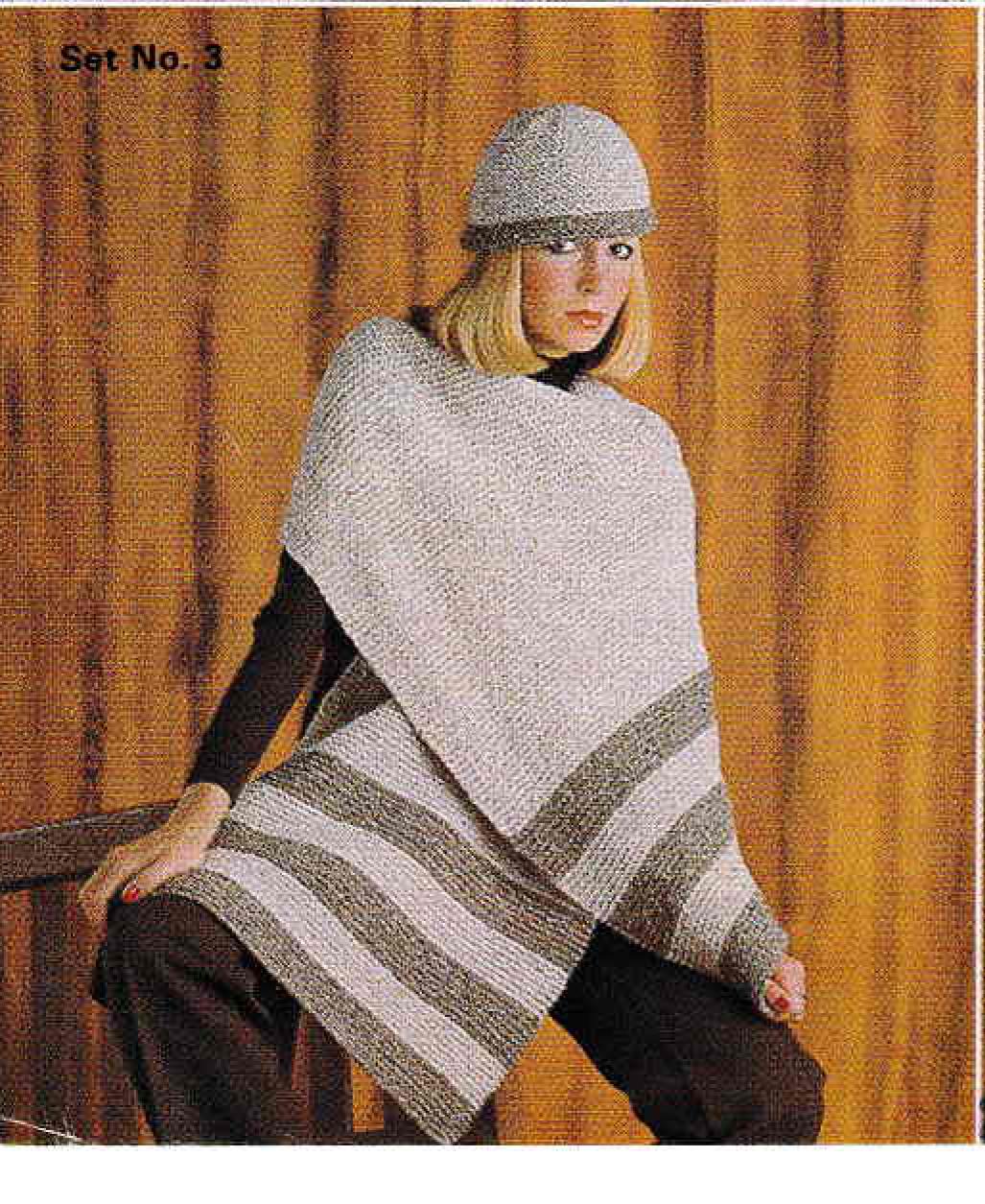 Selection of Hats- Scarfs- Womans- 4 styles to Knit in  Aran 10 ply wool- Knitting pattern Download PDF Vintage Knitting