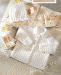 Baby Girl Crochet Cardigan with collar Bonnet  (hat)l4Ply fingering wool- 20" ~ 22"  Vintage Crochet Pattern Download PDF