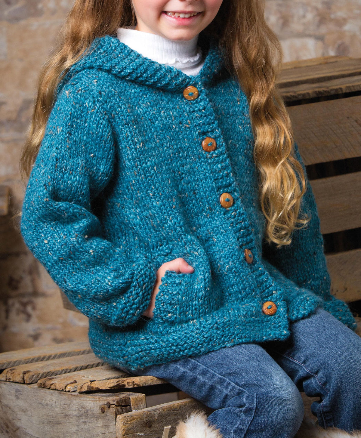 Children's Oversize Hooded Cardigan-Jacket Knitting Pattern with pocket- Chunky Bulky 12 ply yarn-fits chest 26-33" (2-8) years PDF download