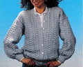 Woman's Scallop Lace Cardigan - round Neck with drop sleeves- DK (8PLY) 30 - 40" Download PDF Knitting Pattern- Vintage knits