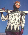 Fair Isle Norwegian Ski Slope Sweater - Polo Turtle Neck, Bust 39-44" ~ PDF Knitting Pattern Download- with Chart Aran 10 Ply Worsted-xmas