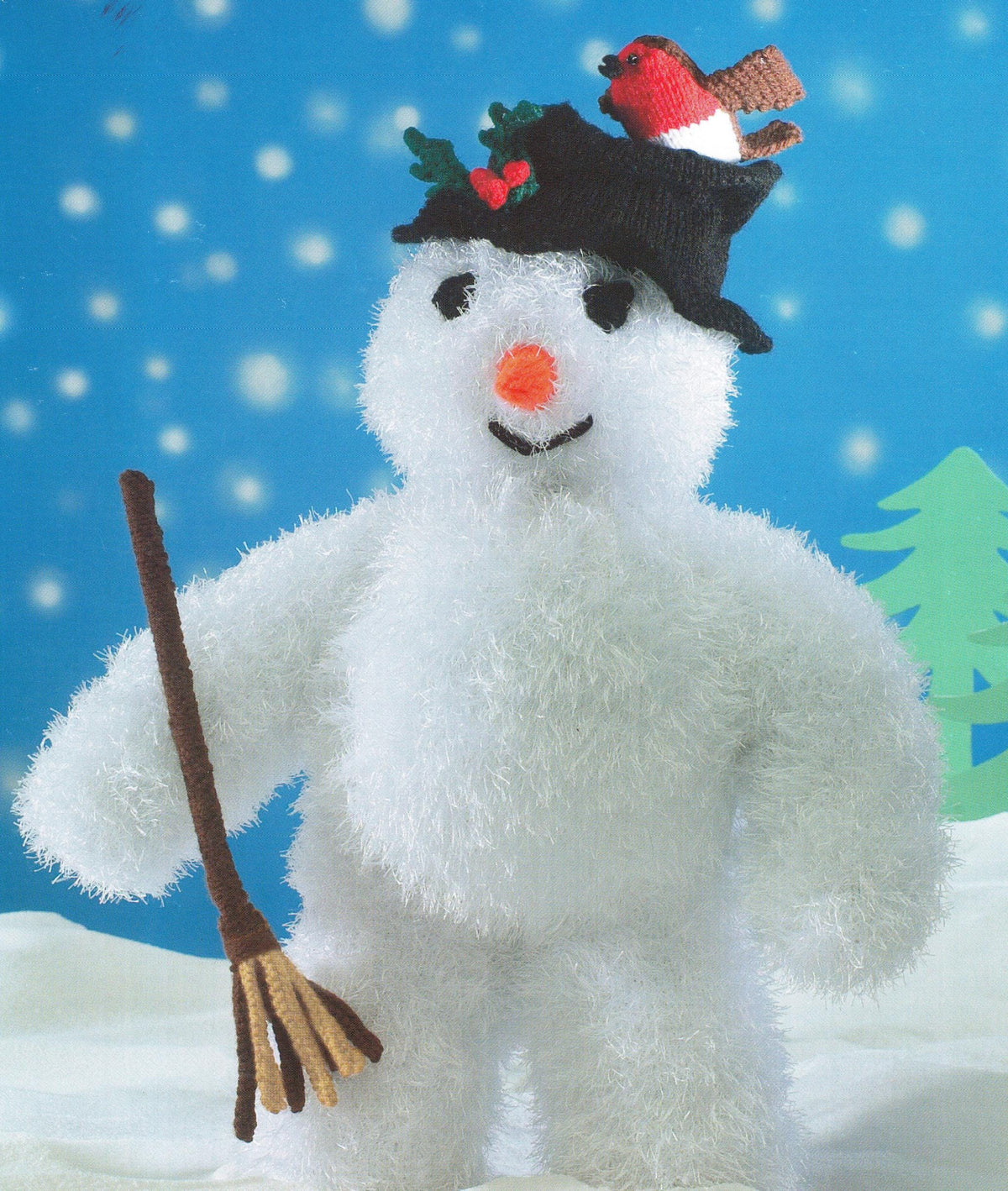 Christmas snowman Knitted Toy  & Hat Height 48cm 19" In Dk 8ply Light worsted- Funky Fur- Knitting pattern download PDF- Festive knit