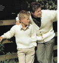 Woman's Mans Childs Ribbed V Necked Jumper- Sweaters & Cardigans Aran 10 Ply worsted Yarn-Download PDF KNITTING Pattern- Sizes 24"up to 46"
