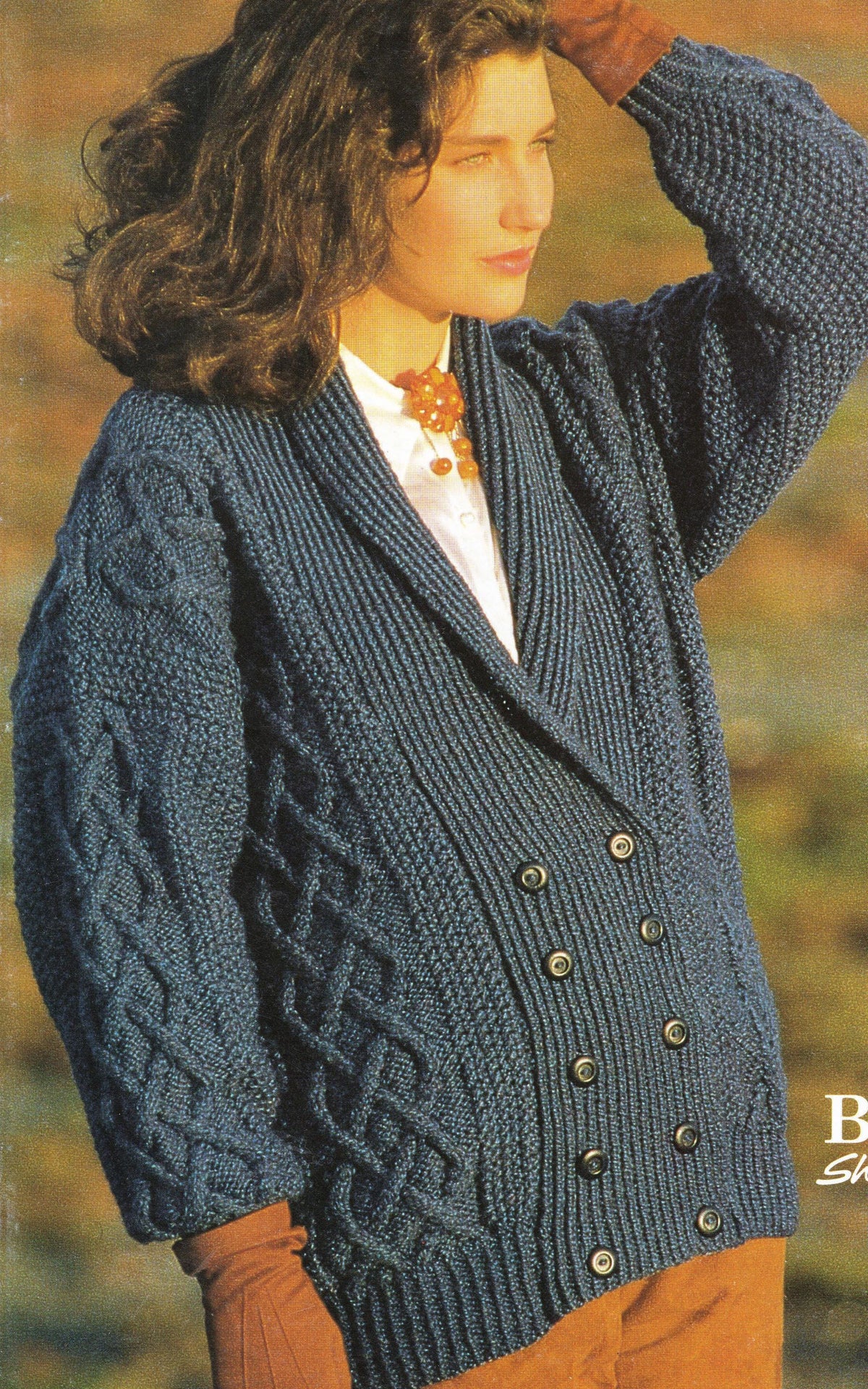 Woman's Oversize double breast Cardigans- V neck- shawl collar Chunky-12 Ply Bulky Cardigans~ fits 30 -40" chest- Download Knitting Pattern