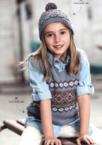 Vintage Fair Isle Tank Top & Hat Knitting Pattern, Childs Aran Worsted (PDF Download)