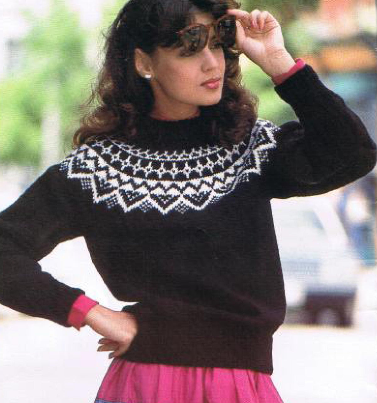 Woman's Yoked Fair Isle sweater*Knitting Pattern * Knitted in Aran 10 Ply Worsted weight wool * Downloadable PDF * Sizes 32" - 36"
