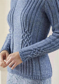 Womens Celtic Knot Cable Rib Fitted Sweater Feminine Round Neck Jumper 30 - 52" Plus Size Knitting Pattern Aran 10ply Worsted Pdf Download