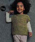 Easy Child's Seed Stitch Slipover Vest - Sleeveless pullover- Knitting Pattern 98-128 cm - Aran worsted 10 ply Knitting pattern download PDF