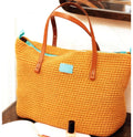 Crochet Tote Bag in Cotton DK 8 ply Light worsted yarn- Crochet pattern download PDF 35cm x 25 cm- See images for more information
