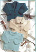 Baby Moss stitch -seed stitch- Cardigans & sweater - premature size 12" -24" chest - DK 8 Ply Light worsted Knitting Pattern PDF download