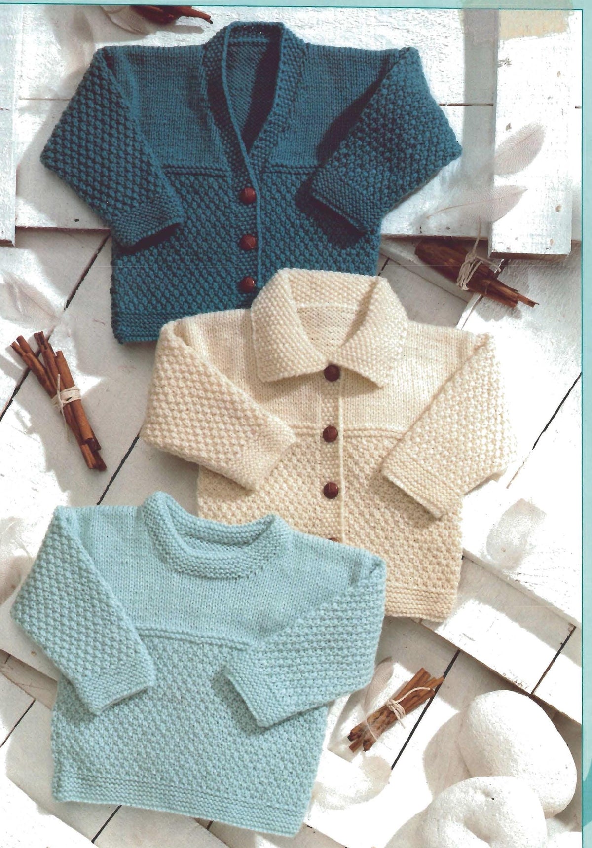 Baby Moss stitch -seed stitch- Cardigans & sweater - premature size 12" -24" chest - DK 8 Ply Light worsted Knitting Pattern PDF download
