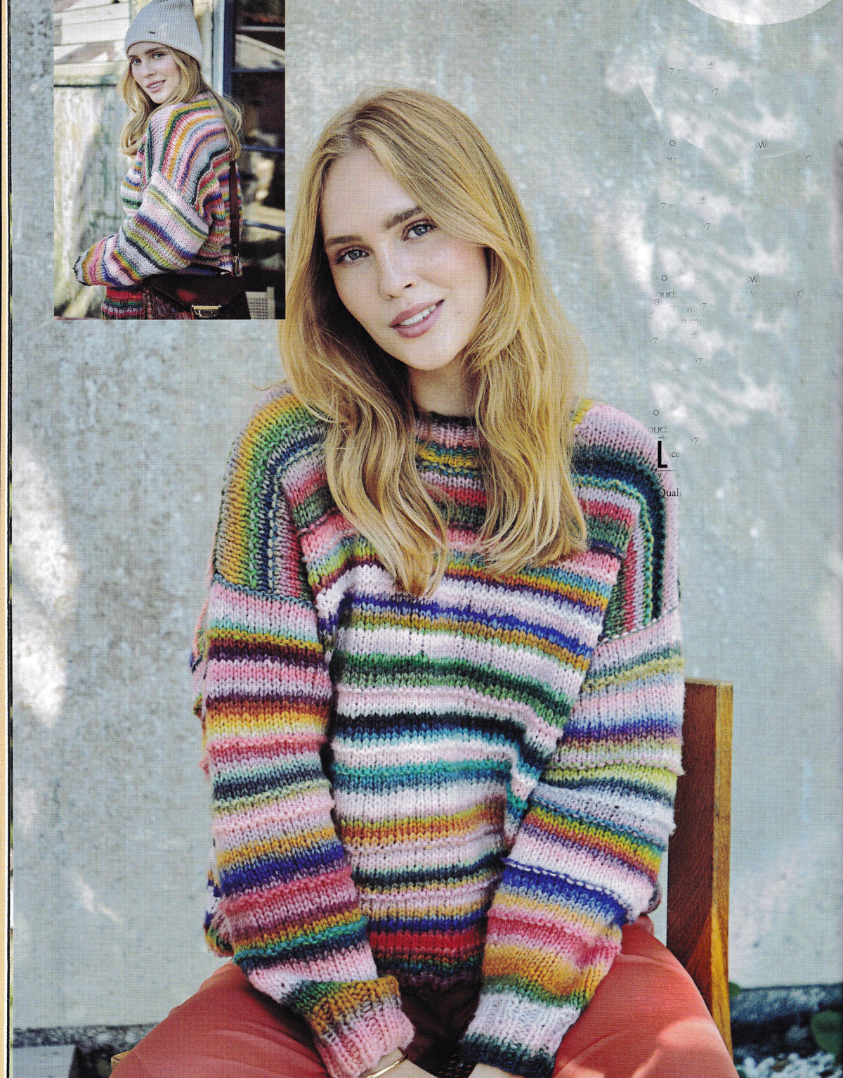 Women's Easy Beginner Round Neck textured Drop sleeved Sweater Jumper 118cm-134cm  Chunky Bulky 12 Ply + hat- Knitting Pattern PDF download