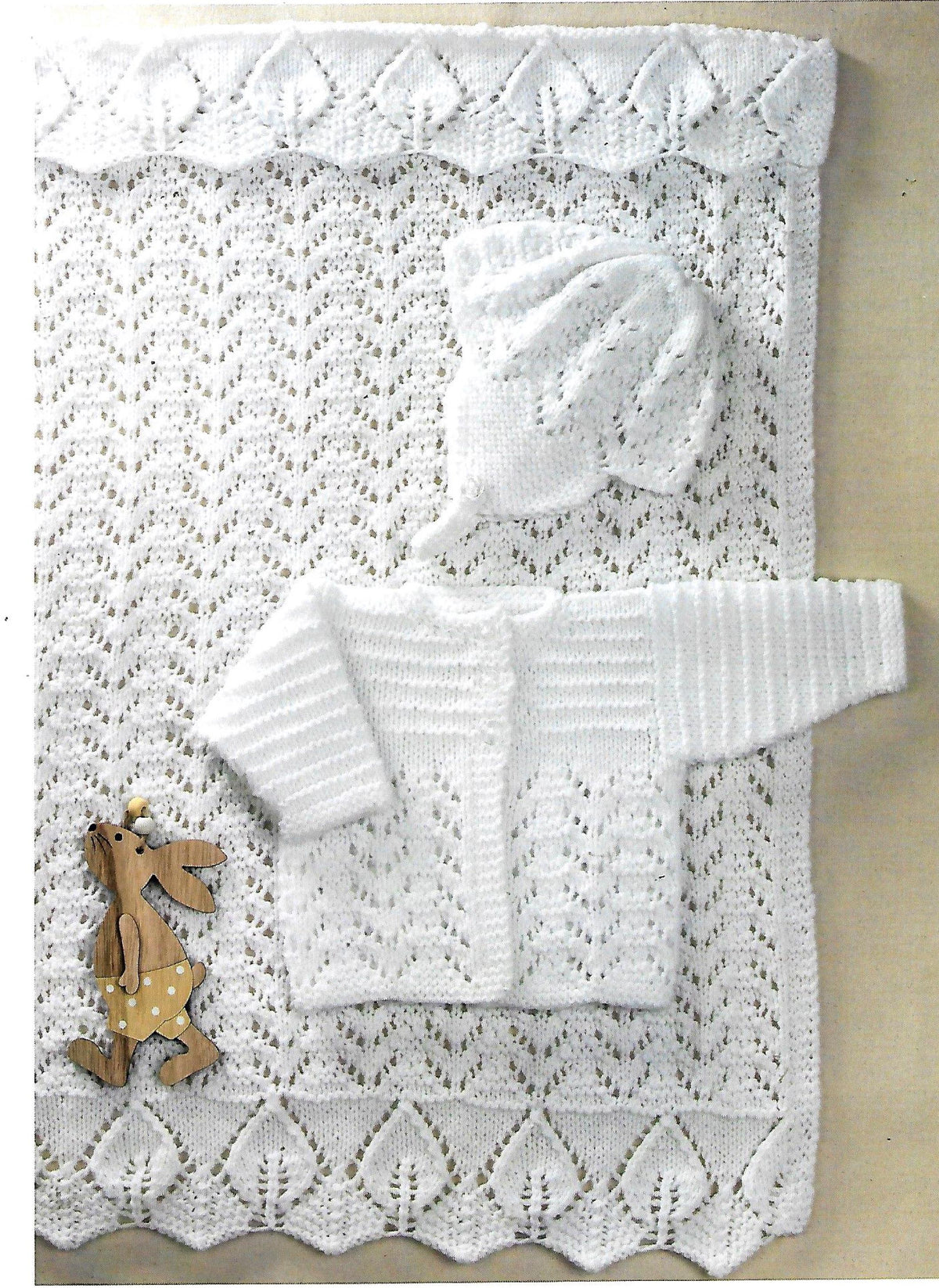 New Baby Layette with Jacket Hat Matching shawl- DK 8 Ply wool- Fits  Premature up to 12 Months ( 12-18" chest Knitting Pattern PDF Download